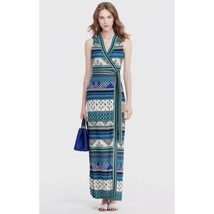 Diane von Furstenberg | DVF New Yahzi Long Jersey Maxi Wrap Dress Size 8